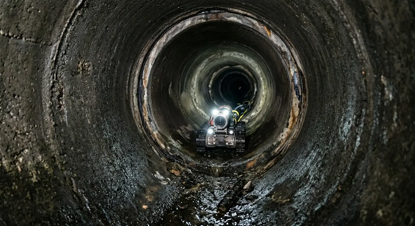 Robotic sewer camera inspecting pipe interior for Sewer Line Repair in Aquia Harbour